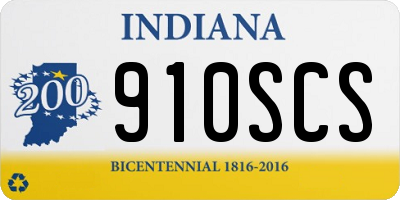 IN license plate 910SCS
