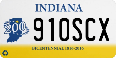 IN license plate 910SCX