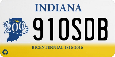 IN license plate 910SDB
