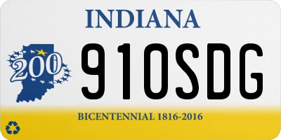 IN license plate 910SDG