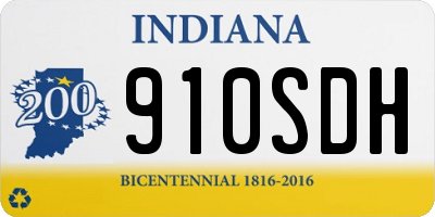 IN license plate 910SDH