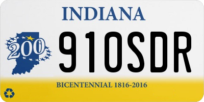 IN license plate 910SDR