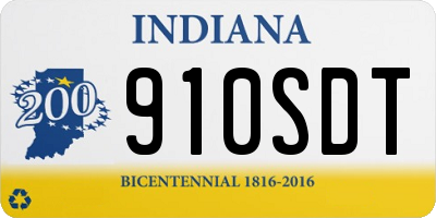 IN license plate 910SDT