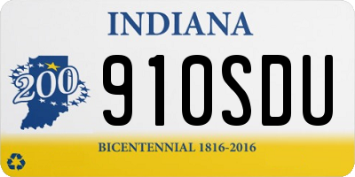 IN license plate 910SDU