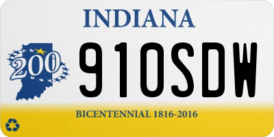 IN license plate 910SDW