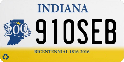 IN license plate 910SEB