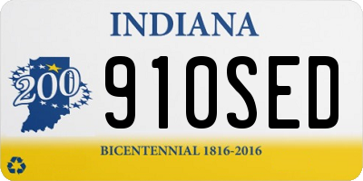 IN license plate 910SED