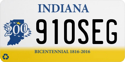 IN license plate 910SEG