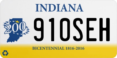 IN license plate 910SEH