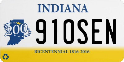 IN license plate 910SEN