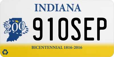 IN license plate 910SEP