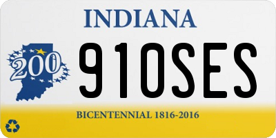 IN license plate 910SES