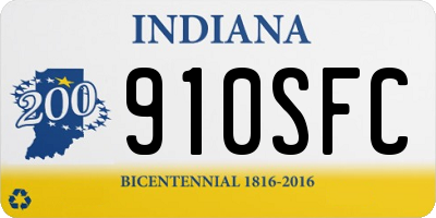 IN license plate 910SFC
