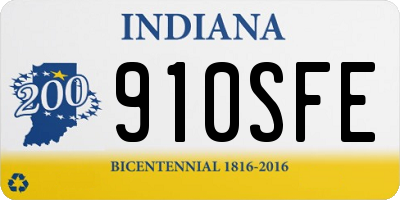 IN license plate 910SFE