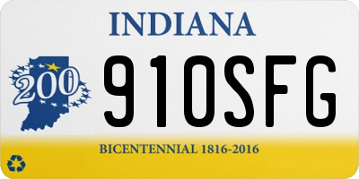 IN license plate 910SFG