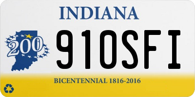 IN license plate 910SFI
