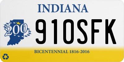 IN license plate 910SFK