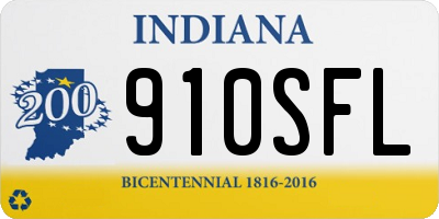 IN license plate 910SFL