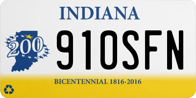 IN license plate 910SFN