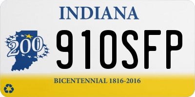 IN license plate 910SFP