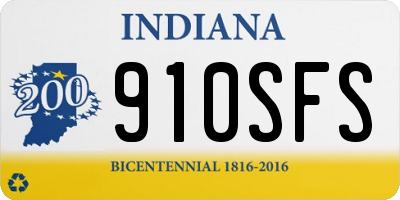 IN license plate 910SFS