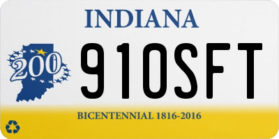 IN license plate 910SFT