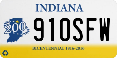 IN license plate 910SFW