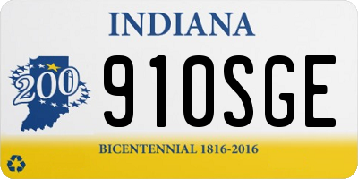 IN license plate 910SGE