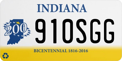 IN license plate 910SGG