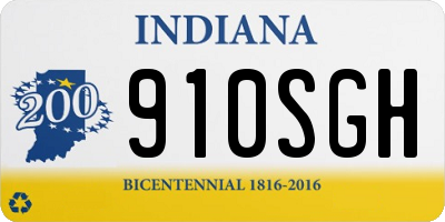 IN license plate 910SGH
