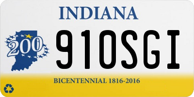 IN license plate 910SGI