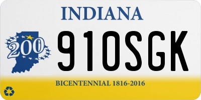 IN license plate 910SGK