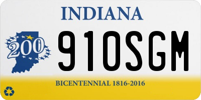 IN license plate 910SGM