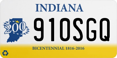 IN license plate 910SGQ