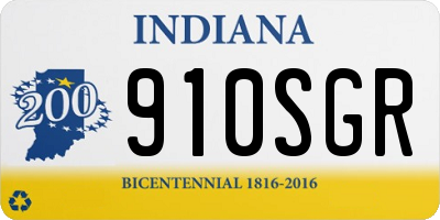 IN license plate 910SGR
