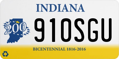 IN license plate 910SGU