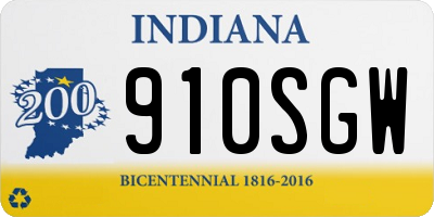 IN license plate 910SGW
