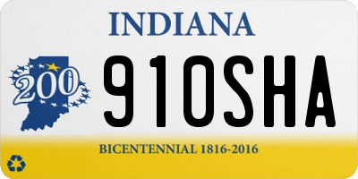 IN license plate 910SHA