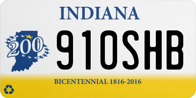 IN license plate 910SHB