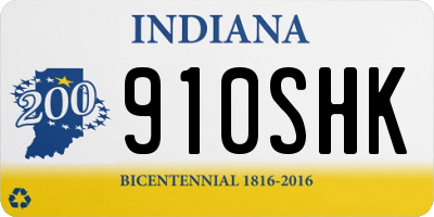 IN license plate 910SHK