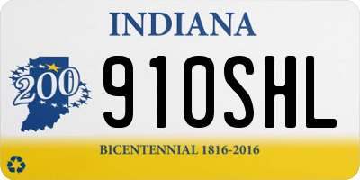 IN license plate 910SHL