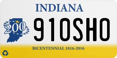 IN license plate 910SHO