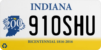 IN license plate 910SHU