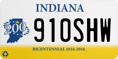 IN license plate 910SHW