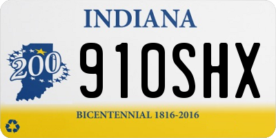 IN license plate 910SHX