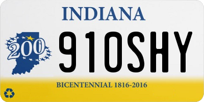 IN license plate 910SHY