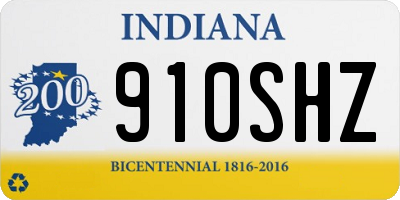 IN license plate 910SHZ