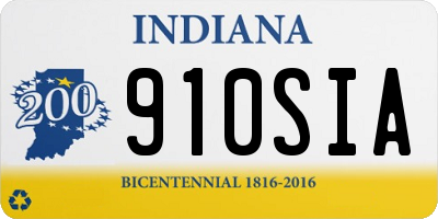 IN license plate 910SIA