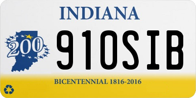 IN license plate 910SIB