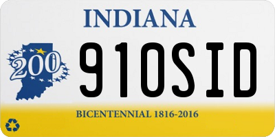 IN license plate 910SID